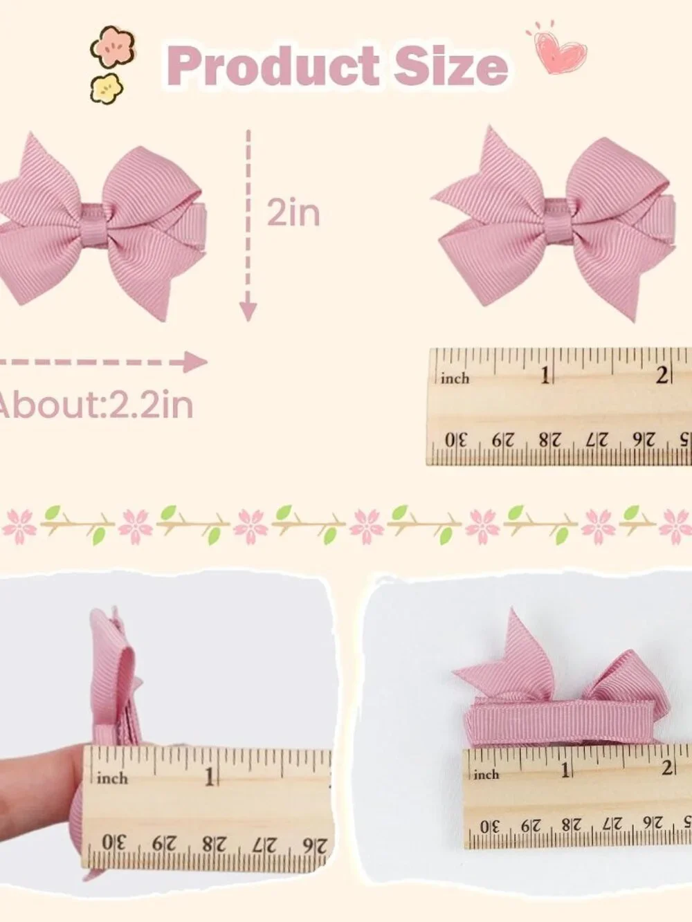 Hair Clips for Girls - 42PCS Fully Lined Hair Bows Alligator Clips for Toddlers,